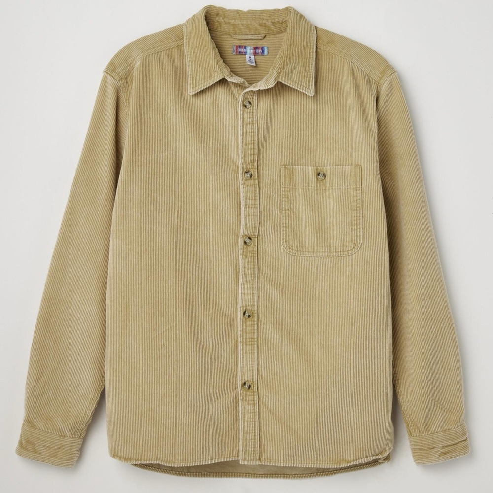 UO BIG CORDUROY WORK SHIRT SIZE M KHAKI COLOR